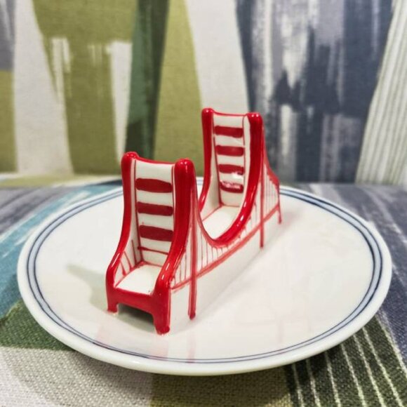 Molly Hatch Anthropologie Golden Gate Bridge Ring Dish Jewelry Holder San Fran - Picture 6 of 8